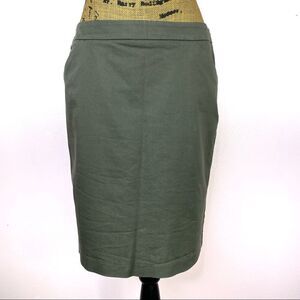 New York & Company Stretch Twill Khaki Pencil Skirt Olive 6